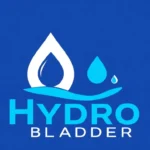 Hydro Bladder company logo on blue background